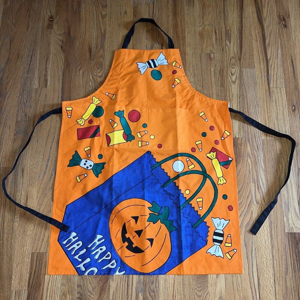 Halloween Apron Cooking Baking Pumpkins Candy